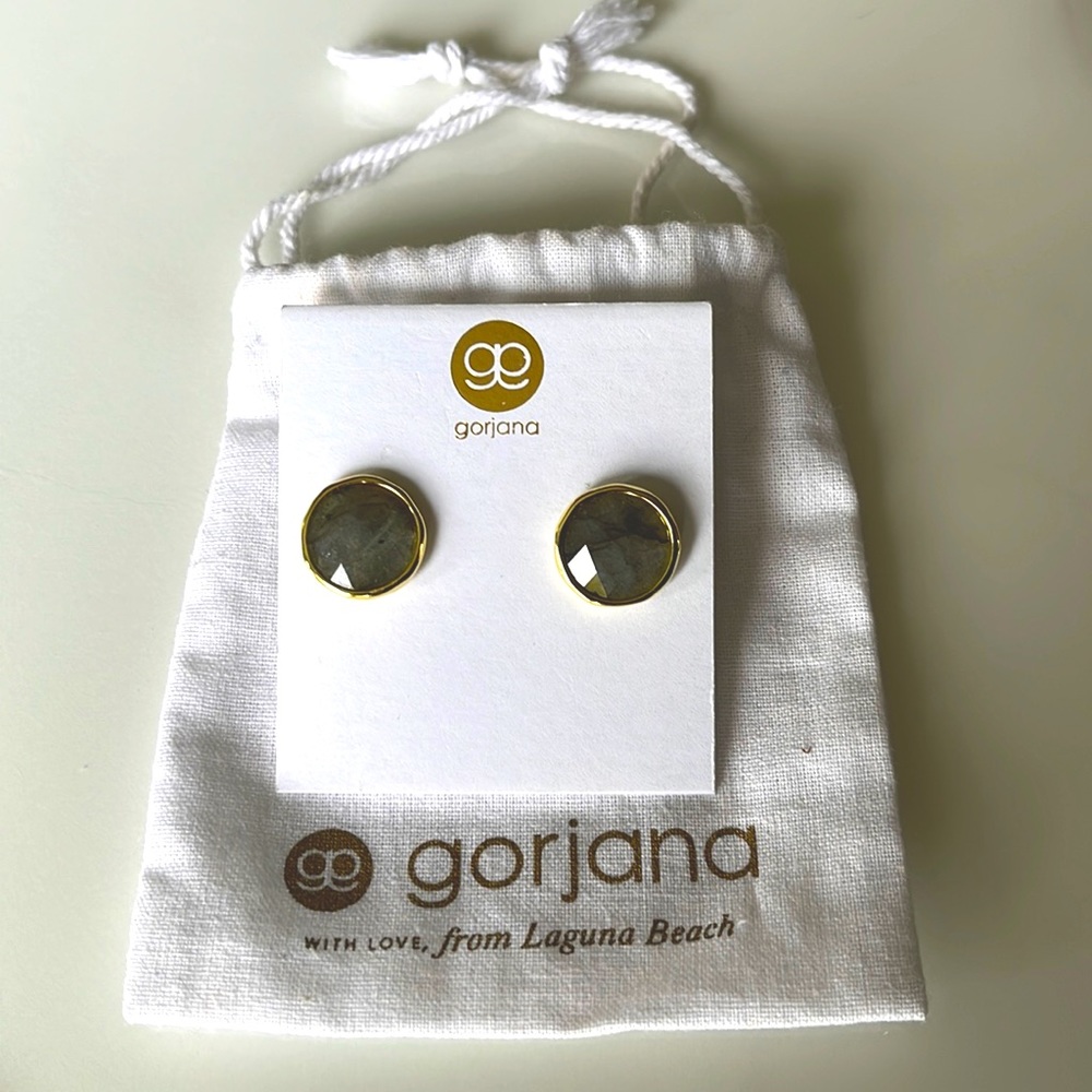 Gorjana Olivia Labradorite gemstone stud earrings